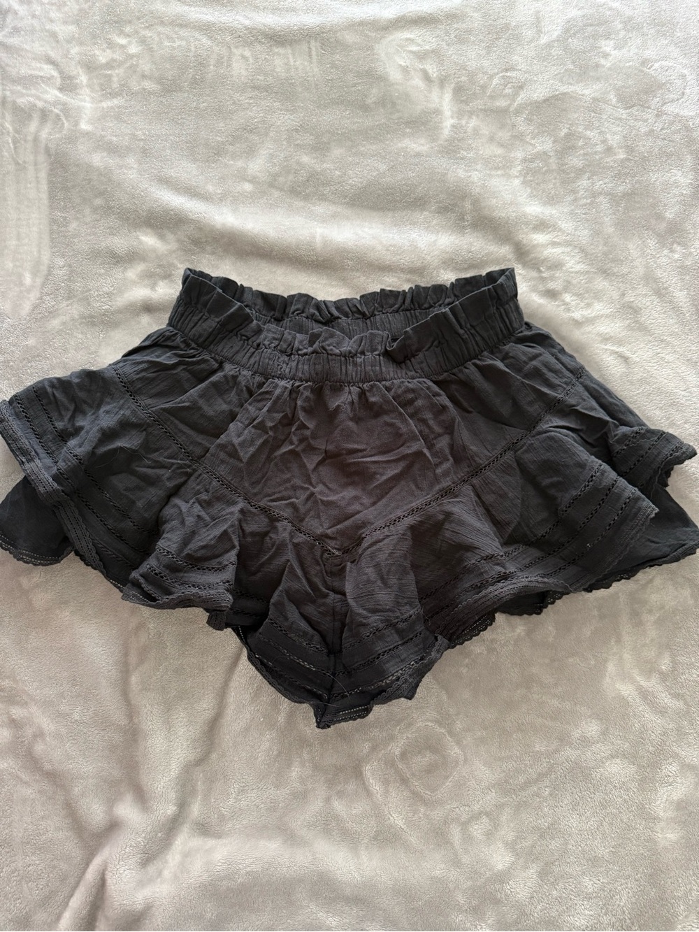 aerie Black Ruffle Skort